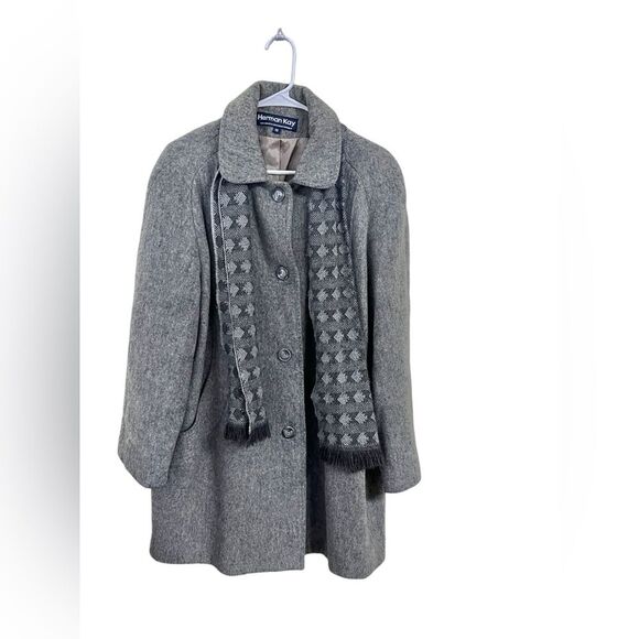 Vintage Herman Kay Gray Wool Coat Sz 12 - Picture 1 of 9